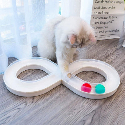 Cat Toys Carousel Teaser Tunnel Kitten Play Fighting Toy Interactive Fun for Cat