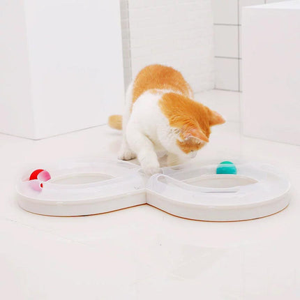 Cat Toys Carousel Teaser Tunnel Kitten Play Fighting Toy Interactive Fun for Cat