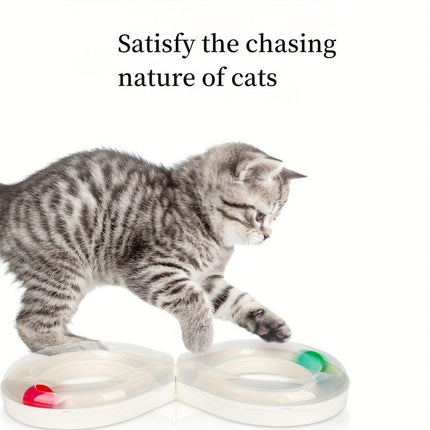 Cat Toys Carousel Teaser Tunnel Kitten Play Fighting Toy Interactive Fun for Cat