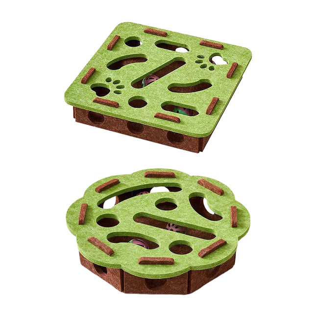 Interactive Felt Maze Toy for Cats Kittens Soft Non Toxic Pet Puzzle Box