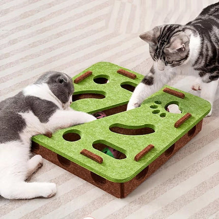 Interactive Felt Maze Toy for Cats Kittens Soft Non Toxic Pet Puzzle Box