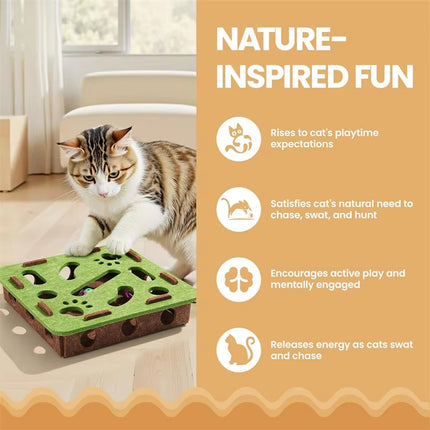 Interactive Felt Maze Toy for Cats Kittens Soft Non Toxic Pet Puzzle Box