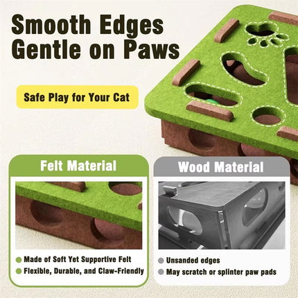 Interactive Felt Maze Toy for Cats Kittens Soft Non Toxic Pet Puzzle Box