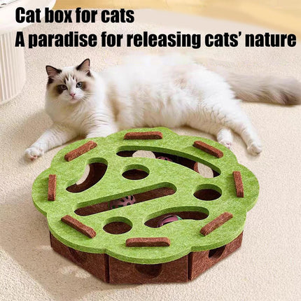 Interactive Felt Maze Toy for Cats Kittens Soft Non Toxic Pet Puzzle Box