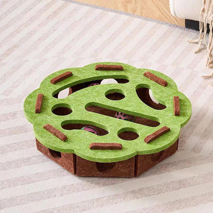 Interactive Felt Maze Toy for Cats Kittens Soft Non Toxic Pet Puzzle Box