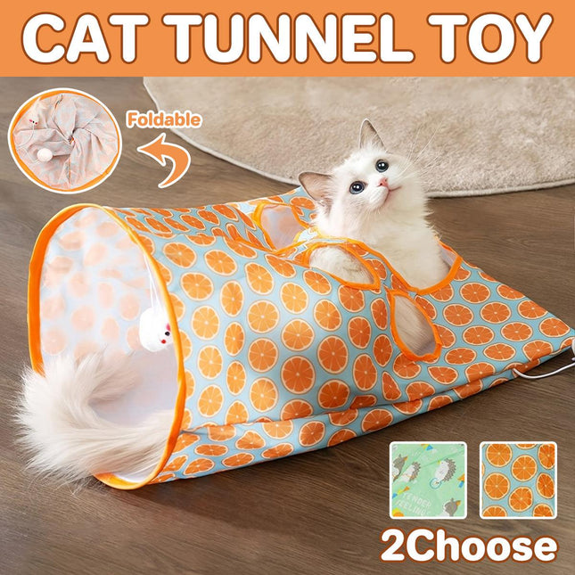 Cat Tunnel Interactive Play Tube Foldable Pet Toy for Kitten Puppy Exercise
