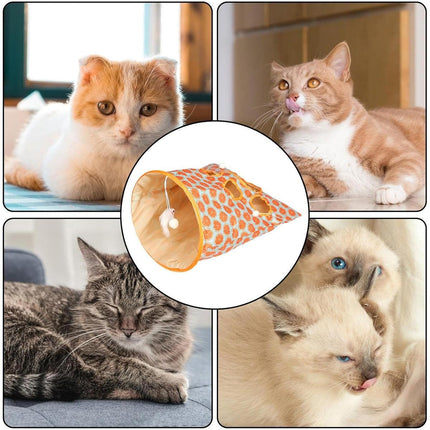 Cat Tunnel Interactive Play Tube Foldable Pet Toy for Kitten Puppy Exercise