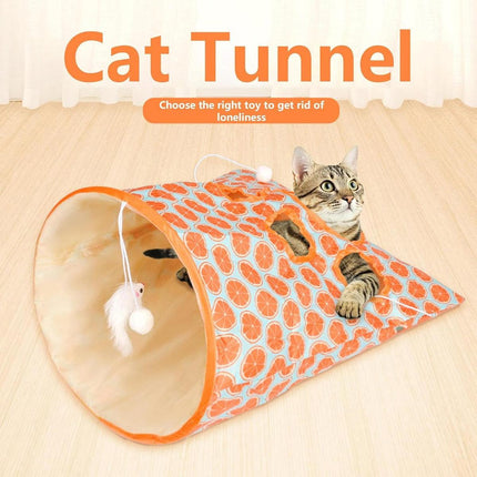 Cat Tunnel Interactive Play Tube Foldable Pet Toy for Kitten Puppy Exercise