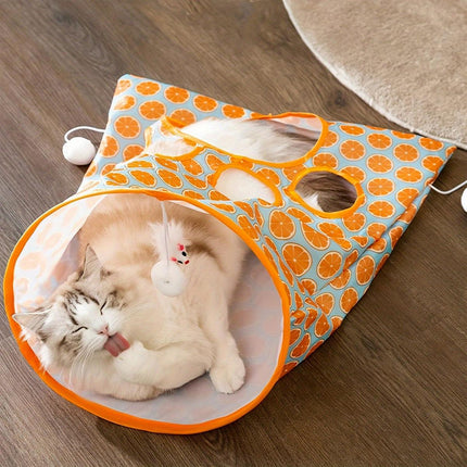 Cat Tunnel Interactive Play Tube Foldable Pet Toy for Kitten Puppy Exercise
