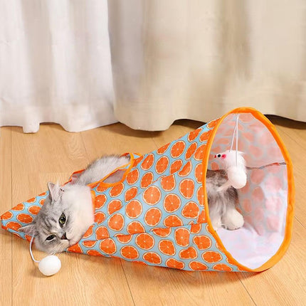 Cat Tunnel Interactive Play Tube Foldable Pet Toy for Kitten Puppy Exercise