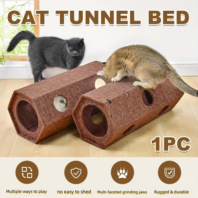 Felt Cat Bed Tunnel and Cat Toys for Playful Cats Comfortable Pet Furniture
