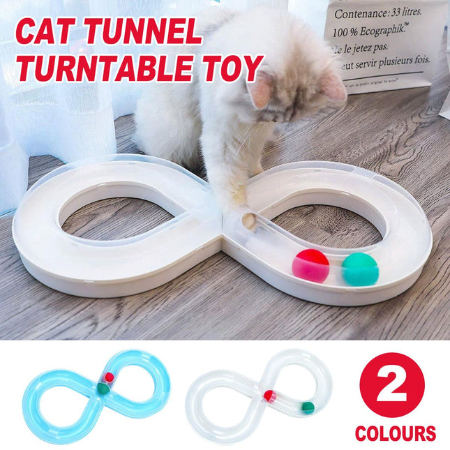 Cat Toys Carousel Teaser Tunnel Kitten Play Fighting Toy Interactive Fun for Cat