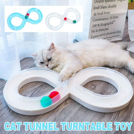 Cat Toys Carousel Teaser Tunnel Kitten Play Fighting Toy Interactive Fun for Cat