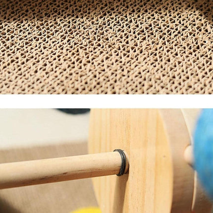 Wooden Ferris Wheel Cat Scratching Board Interactive Cat Toys Pet Play Furniture