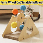 Wooden Ferris Wheel Cat Scratching Board Interactive Cat Toys Pet Play Furniture