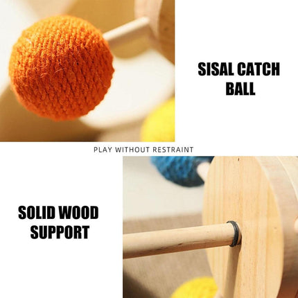 Wooden Ferris Wheel Cat Scratching Board Interactive Cat Toys Pet Play Furniture