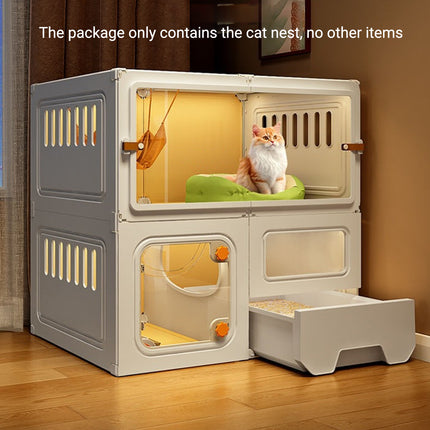 Multi Level Cat Villa with Litter Drawer Indoor Cat Cage House 2 or 3 Tier