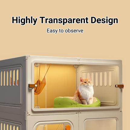 Multi Level Cat Villa with Litter Drawer Indoor Cat Cage House 2 or 3 Tier