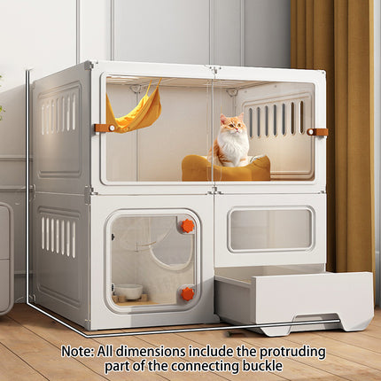 Multi Level Cat Villa with Litter Drawer Indoor Cat Cage House 2 or 3 Tier