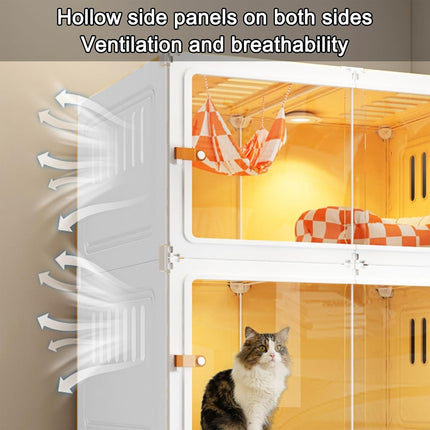 Multi Level Cat Villa with Litter Drawer Indoor Cat Cage House 2 or 3 Tier