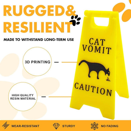 2PCS Mini Pet Vomit Warning Signs for Dog and Cat Mess Clean-Up Reminder