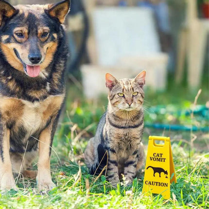 2PCS Mini Pet Vomit Warning Signs for Dog and Cat Mess Clean-Up Reminder