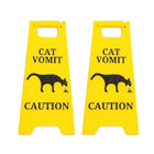 2PCS Mini Pet Vomit Warning Signs for Dog and Cat Mess Clean-Up Reminder