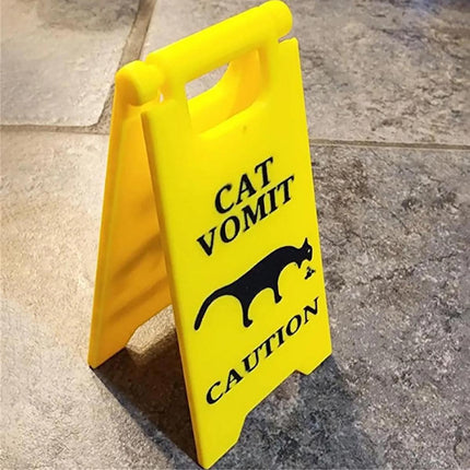 2PCS Mini Pet Vomit Warning Signs for Dog and Cat Mess Clean-Up Reminder