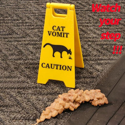 2PCS Mini Pet Vomit Warning Signs for Dog and Cat Mess Clean-Up Reminder