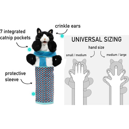 Wrestler Cat Interactive Hand Puppet Kitten Toy Pet Play Plush Puppet For Cats