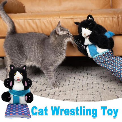 Wrestler Cat Interactive Hand Puppet Kitten Toy Pet Play Plush Puppet For Cats