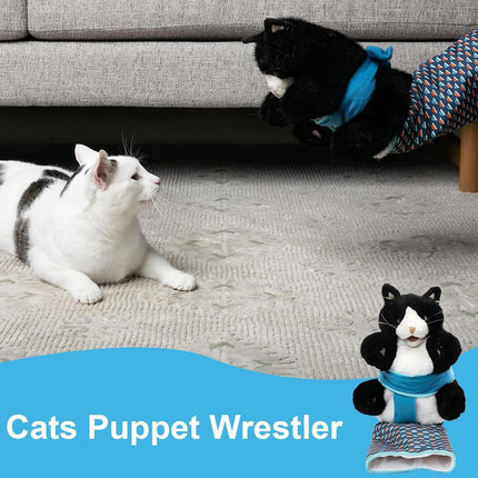 Wrestler Cat Interactive Hand Puppet Kitten Toy Pet Play Plush Puppet For Cats