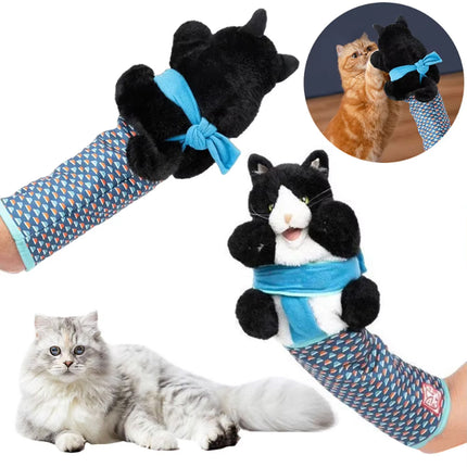Wrestler Cat Interactive Hand Puppet Kitten Toy Pet Play Plush Puppet For Cats