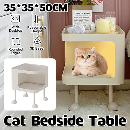 Cat Tree Tower Condo Furniture Bedside Table Rounded Edges Cat Toys Storage Rack
