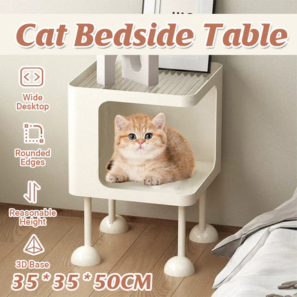 Cat Tree Tower Condo Furniture Bedside Table Rounded Edges Cat Toys Storage Rack