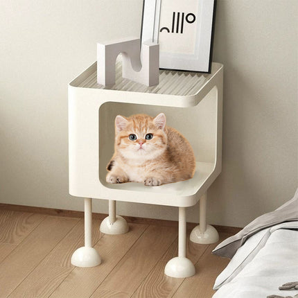 Cat Tree Tower Condo Furniture Bedside Table Rounded Edges Cat Toys Storage Rack
