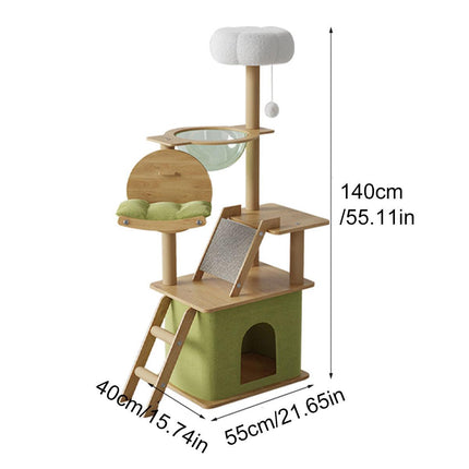 Wooden Cat Climbing Tree Tower Multi Level Integrated Cat Rack Furniture Stand