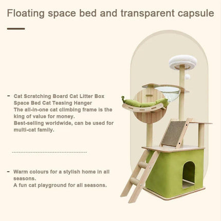 Wooden Cat Climbing Tree Tower Multi Level Integrated Cat Rack Furniture Stand