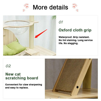 Wooden Cat Climbing Tree Tower Multi Level Integrated Cat Rack Furniture Stand