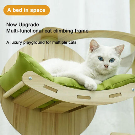 Wooden Cat Climbing Tree Tower Multi Level Integrated Cat Rack Furniture Stand