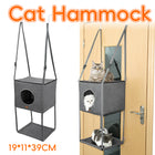 Metal Hook Double Layer Hanging Cat Hammock with Durable Fabric for Indoor Cats