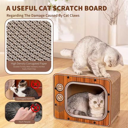 Cat Scratch Board 2 in 1 Cubic Cat Bed House Multifunctional Furniture Indoor