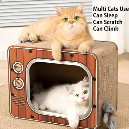 Cat Scratch Board 2 in 1 Cubic Cat Bed House Multifunctional Furniture Indoor