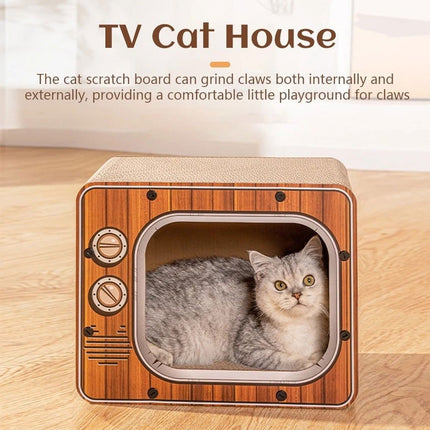 Cat Scratch Board 2 in 1 Cubic Cat Bed House Multifunctional Furniture Indoor