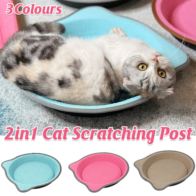 Cat Scratching Post Pad 2 in 1 PP Blanket Non Slip Indoor Kitten 38 x 38 x 5cm
