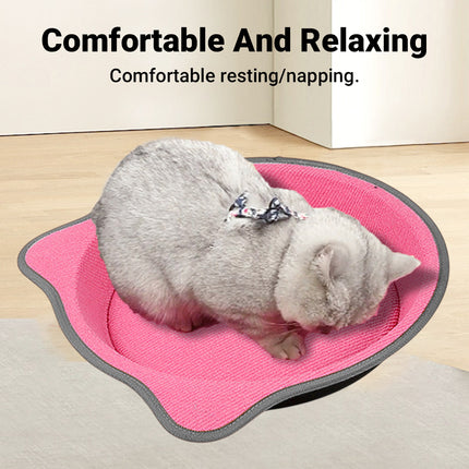 Cat Scratching Post Pad 2 in 1 PP Blanket Non Slip Indoor Kitten 38 x 38 x 5cm
