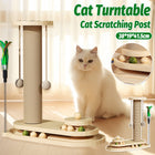 Cat Scratching Post Oval Turntable Cat Toy Scratcher Board Interactive Furniture
