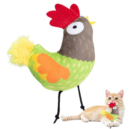 Catnip Cat Toy Plush Chicken Shape Interactive Teething Kitten Play Toy 13 x 9cm