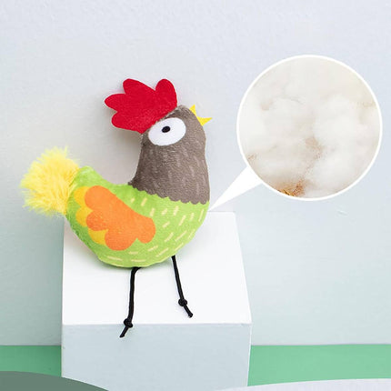 Catnip Cat Toy Plush Chicken Shape Interactive Teething Kitten Play Toy 13 x 9cm
