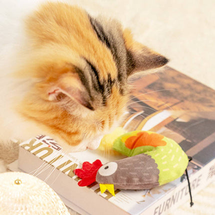 Catnip Cat Toy Plush Chicken Shape Interactive Teething Kitten Play Toy 13 x 9cm